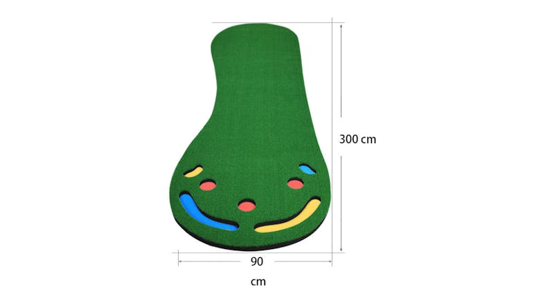 Kmall Indoor Golf Putting Practice Mat with Hazards 300cm