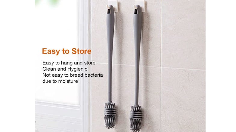 Kmall Long Handle Silicone Bottle Cleaning Brush 2pcs. - Grey