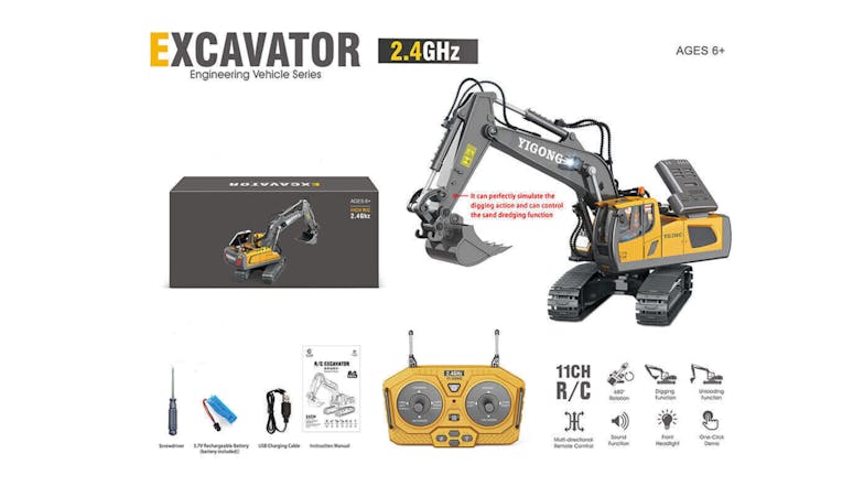 Kmall Functional Remote Control Excavator Toy with Sound
