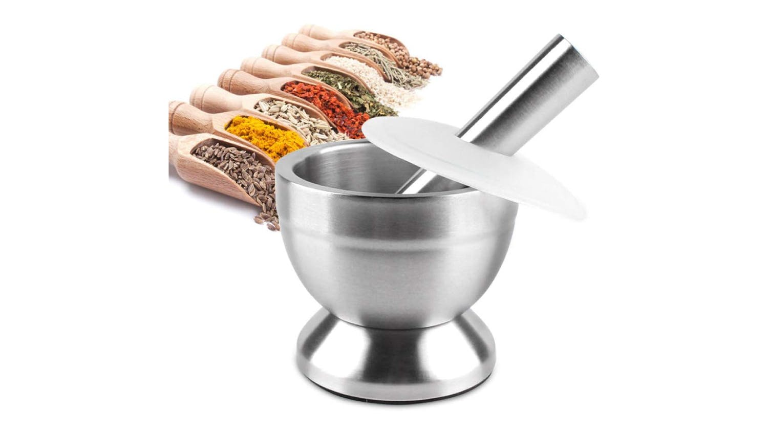 Kmall Stainless Steel Mortar and Pestle with Cover