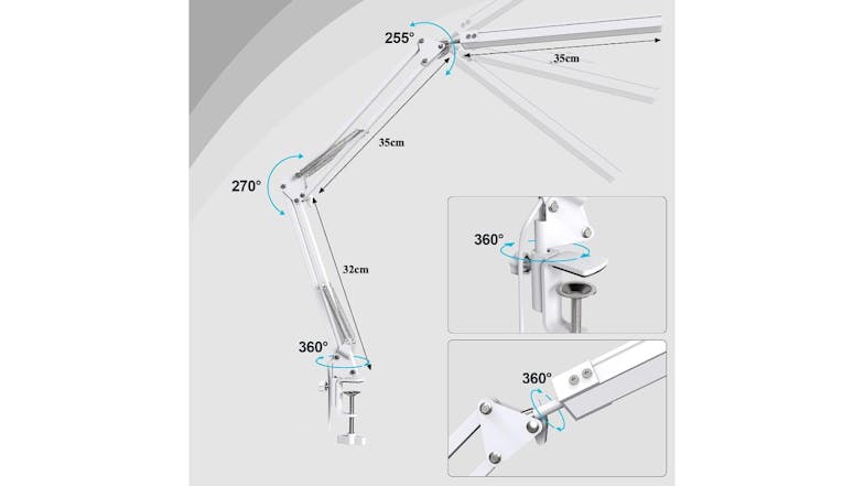 Kmall LED Desk Lamp with Table Clamp, Temperature & Brightness Adjustment