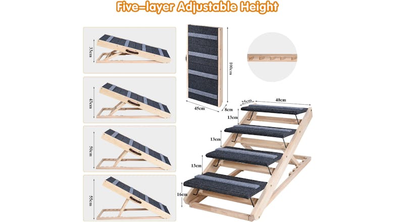 Kmall 2-in-1 Adjustable Pet Stairs/Ramp