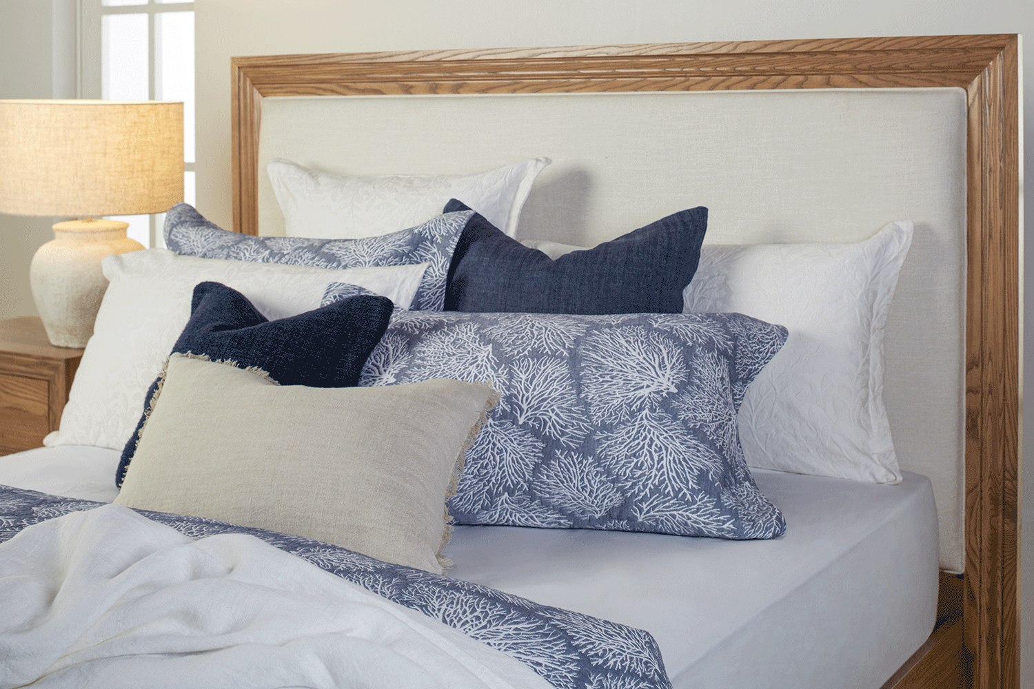 Venice Plain Upholstered Californian King Headboard Harvey Norman New