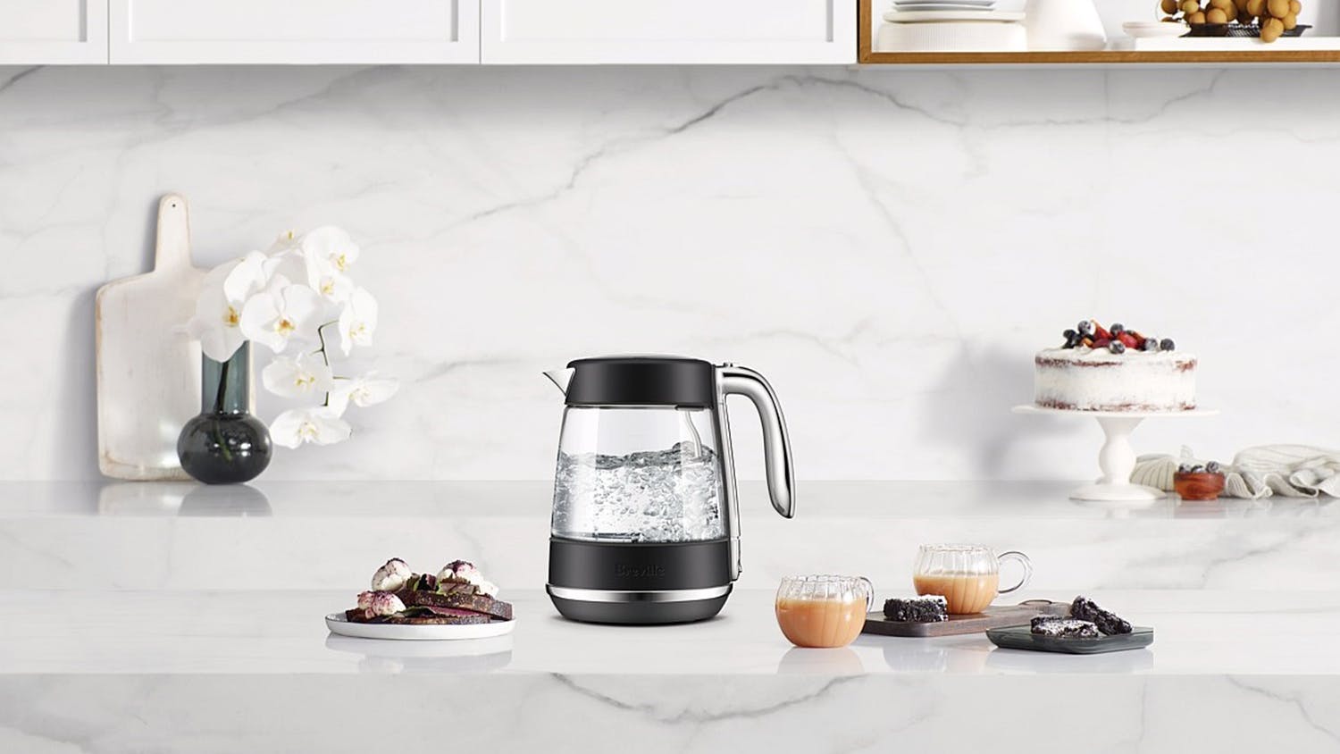 Breville "the Crystal Luxe" 1.7L Glass Kettle - Black Truffle (BKE765BTR)