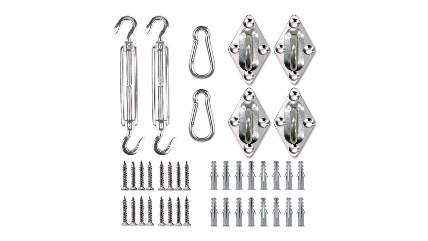 Kmall Sun Shade Sail Instillation Hardware Set 8pcs.