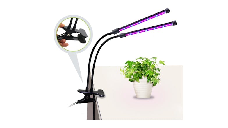 Kmall Dual-Head Flexible Clip-On LED Plant Grow Light with Brightness/Colour Adjustment, Timer