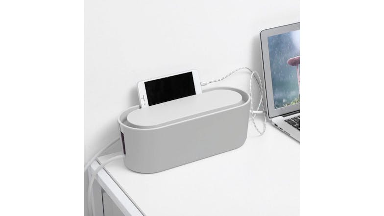 Kmall Stylish Plastic Cable Management Storage Box - White