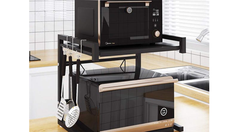 Kmall 2-Tier Expandable Microwave Oven Rack - Black