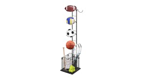 Kmall 4-Tier Sports Ball & Equipment Rack - Black