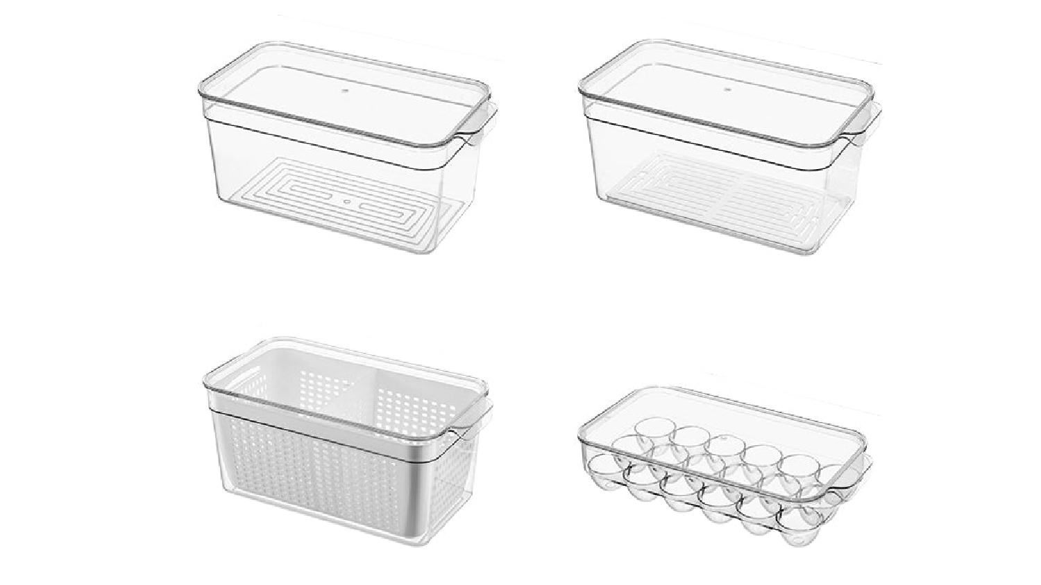 Kmall Plastic Refrigerator Organiser Tubs 4pcs.