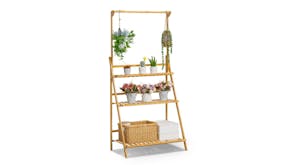 Kmall 3-Tier Wooden Plant Stand with Hanging Rod