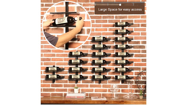 Kmall 10 Bottle Vertical Wall Mounted Wine Rack - Black