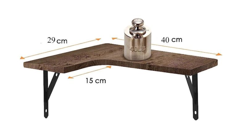 Kmall Floating Corner Shelf 3pcs. - Dark Wood