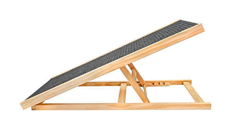 Kmall Adjustable Wooden Pet Ramp with Grip Surface