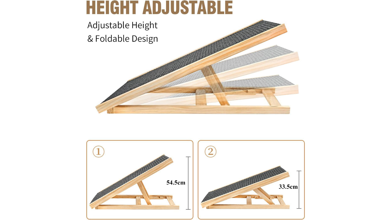 Kmall Adjustable Wooden Pet Ramp with Grip Surface Harvey Norman New Zealand