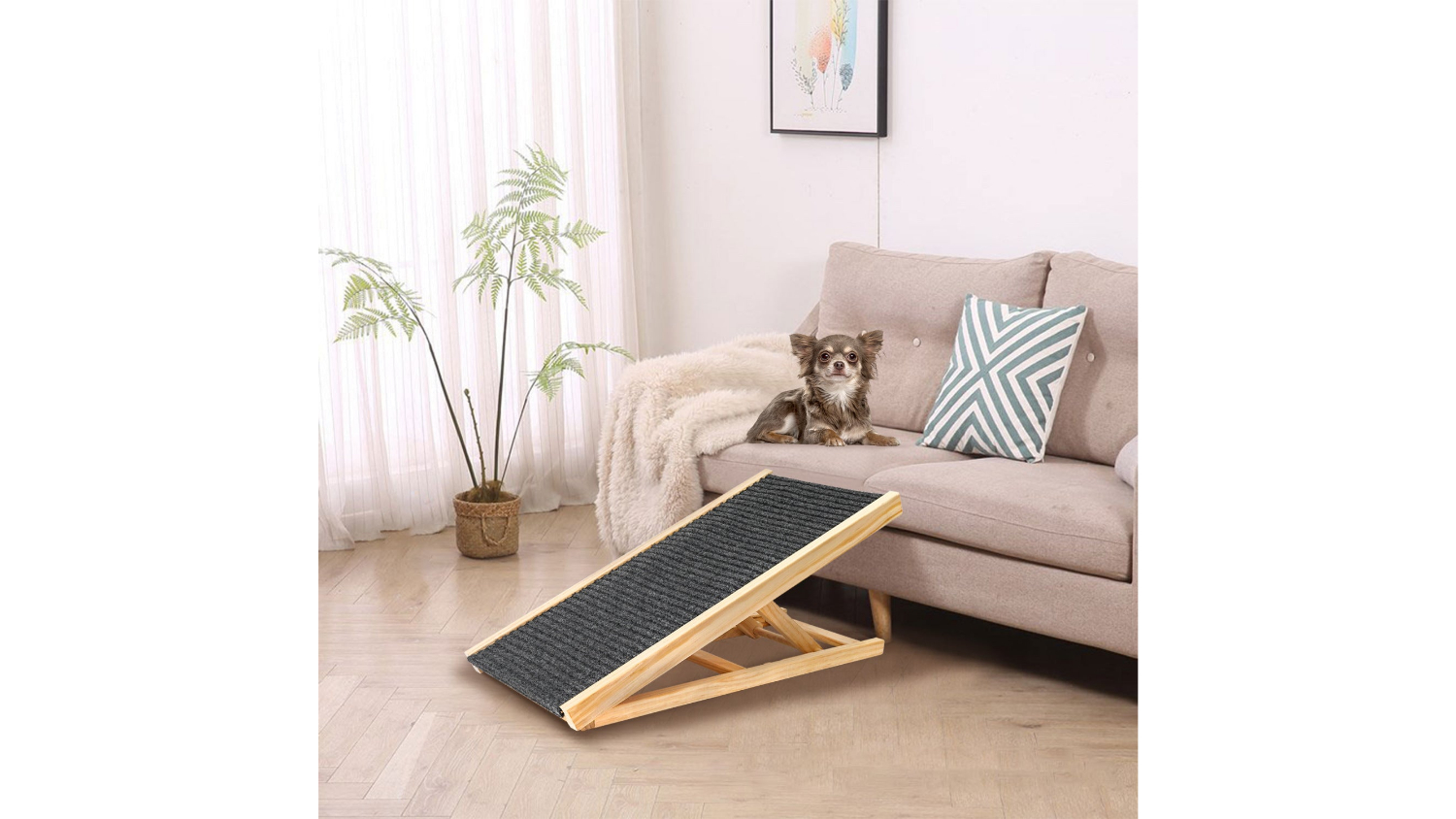 Kmall Adjustable Wooden Pet Ramp with Grip Surface Harvey Norman New Zealand