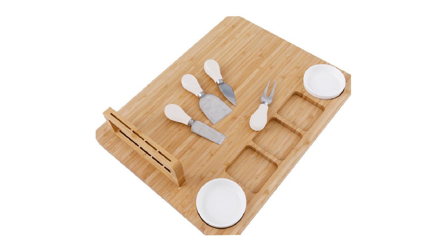 Kmall Charcuterie Board with Cheese Knife Set 7pcs. - Bamboo
