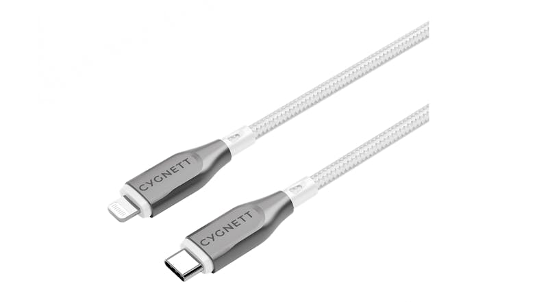 Cygnett Armoured USB-C to Lightning Cable 2m - White (CY4670PCCCL)