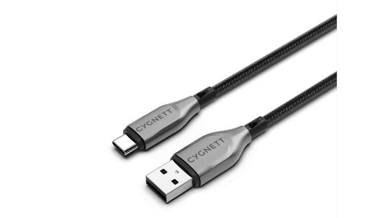 Cygnett Armoured USB-C to USB-A Cable 3m - Black (CY4685PCUSA)