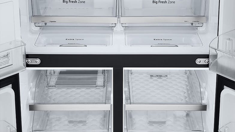 LG 638L Quad Door Fridge Freezer with Ice & Water Dispenser - Matte Black (GF-D700MBLC)