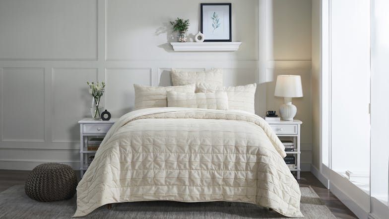 Crosby Natural Coverlet Set by L'Avenue