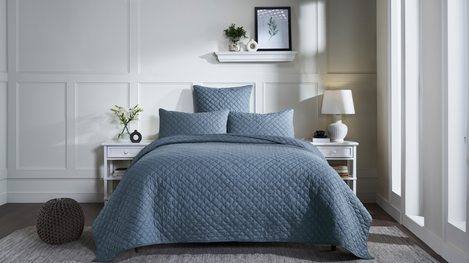 Hastings Denim Coverlet Set by L'Avenue - Double/Queen