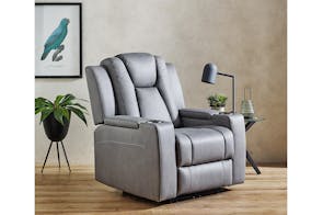 White Haven Fabric Electric Recliner Chair