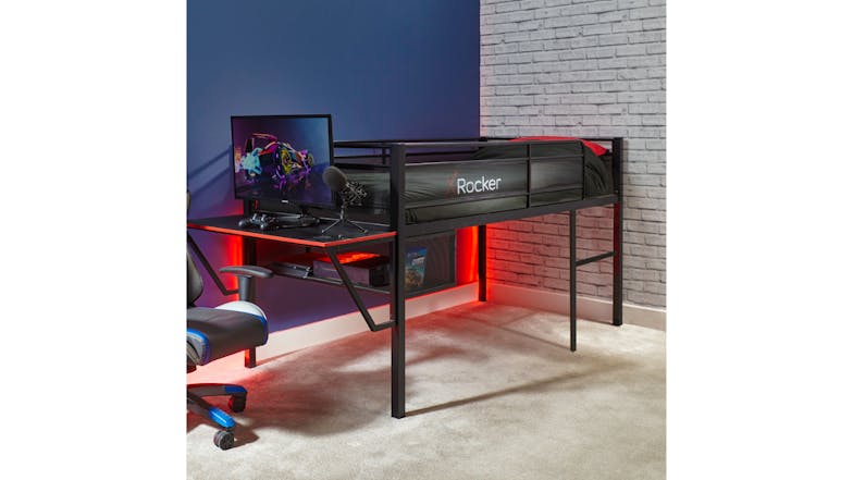 X Rocker Sanctum Mid-Rise Gaming Bed with Desk, Shelf