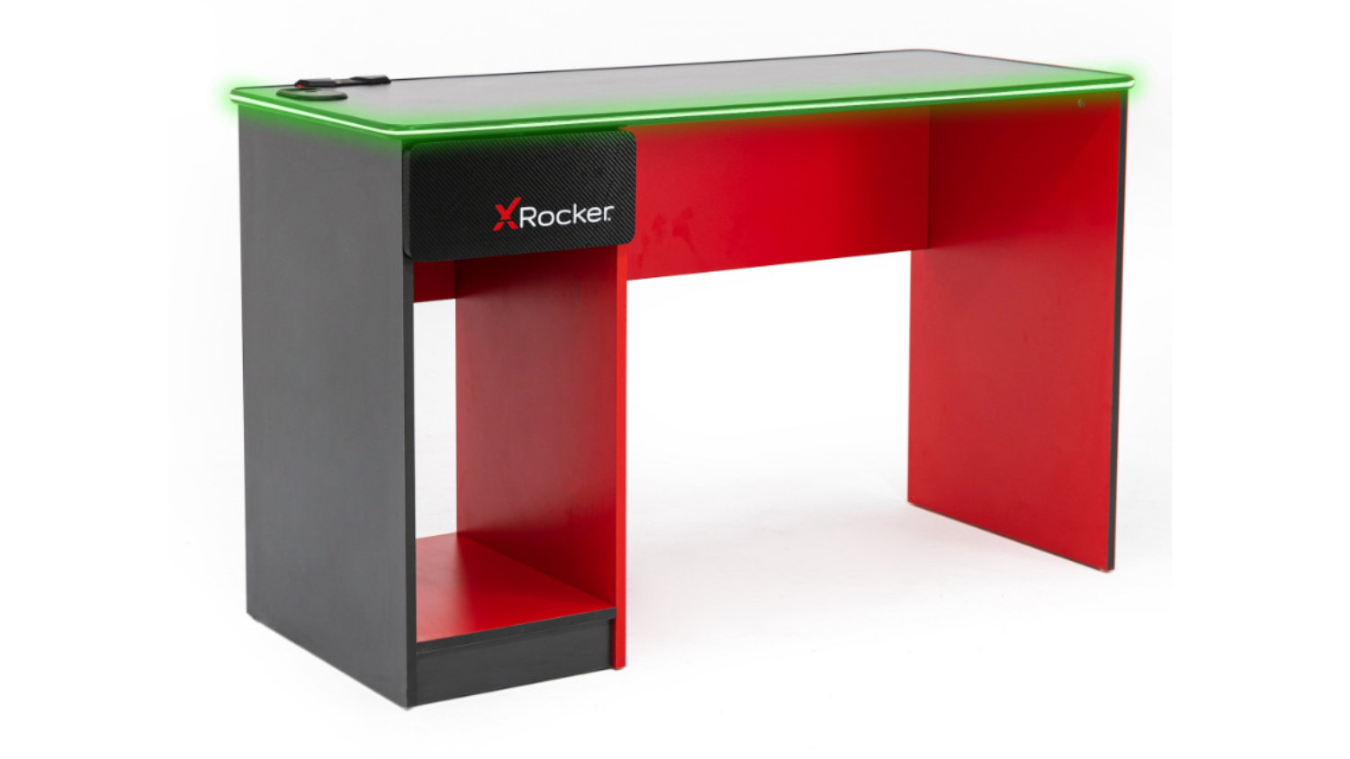 X Rocker Carbon-Tek Gaming Desk with LED Lighting, Wireless Charging