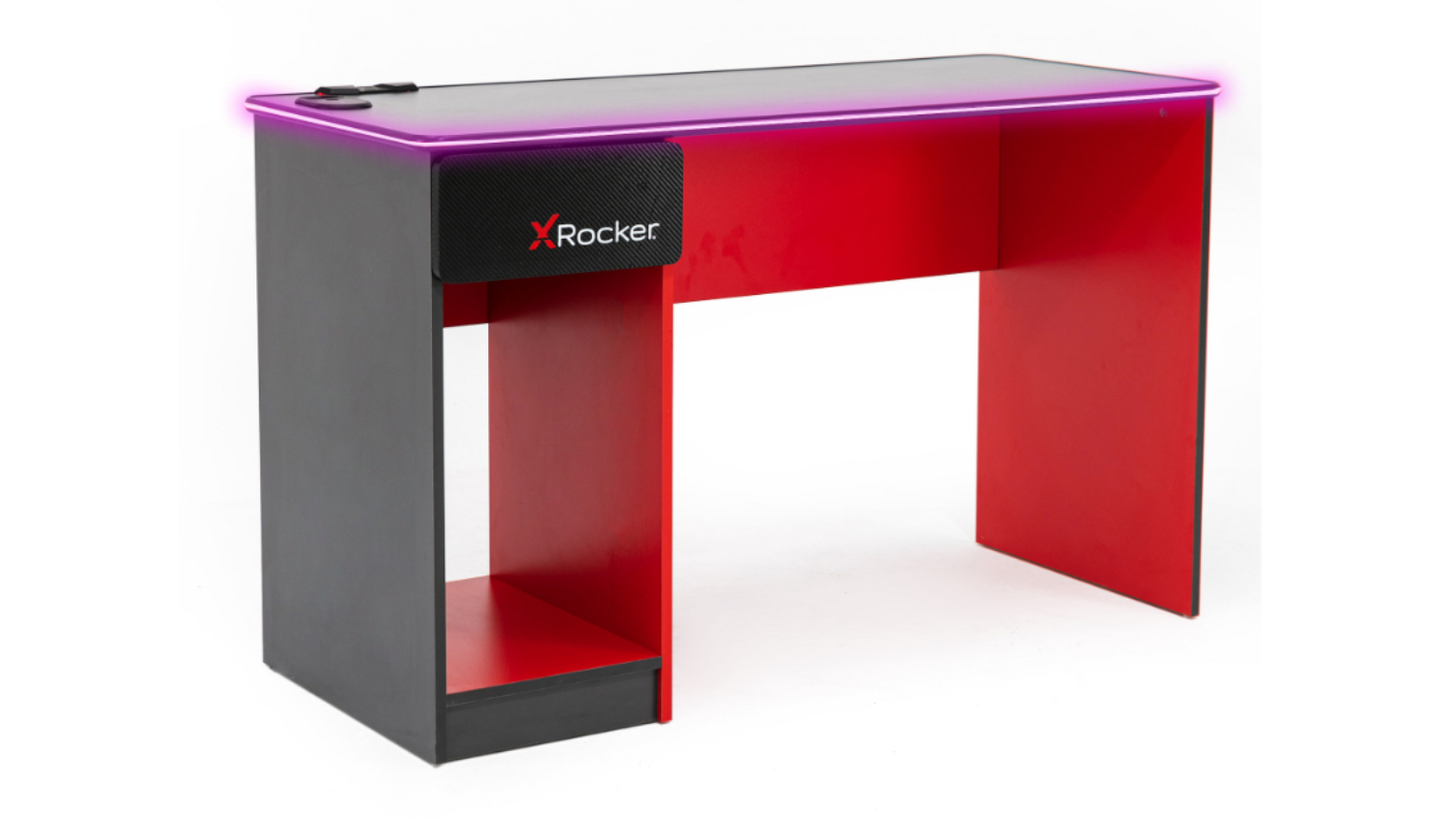 X Rocker Carbon-Tek Gaming Desk with LED Lighting, Wireless Charging