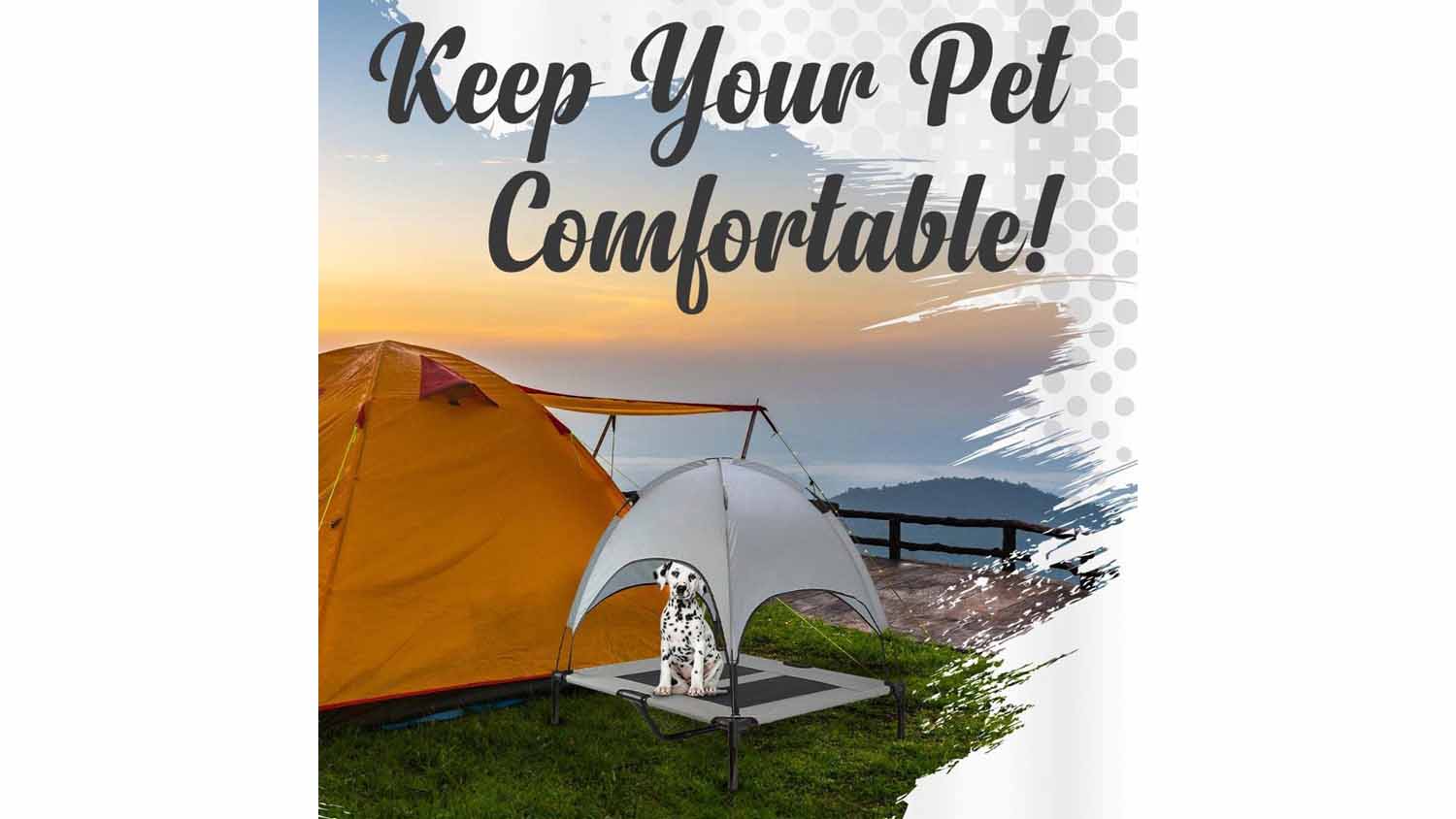Kmall Elevated Hammock Dog Bed with Canopy Large - Grey