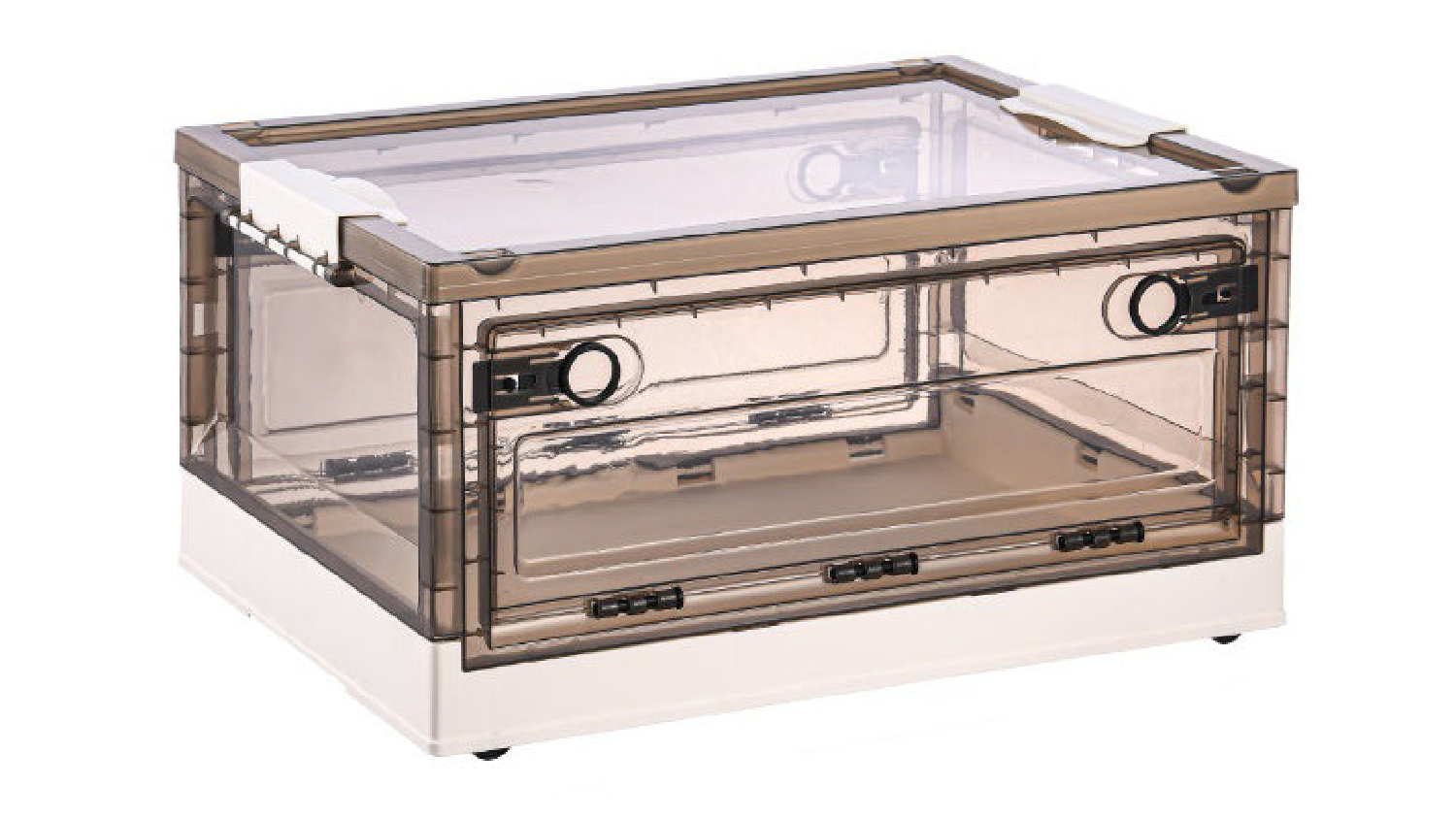 Kmall Folding Rolling Closet Organiser Box with Lid, Castors 55L