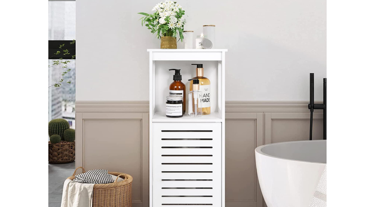 Kmall Freestanding Bathroom Storage Cabinet - White