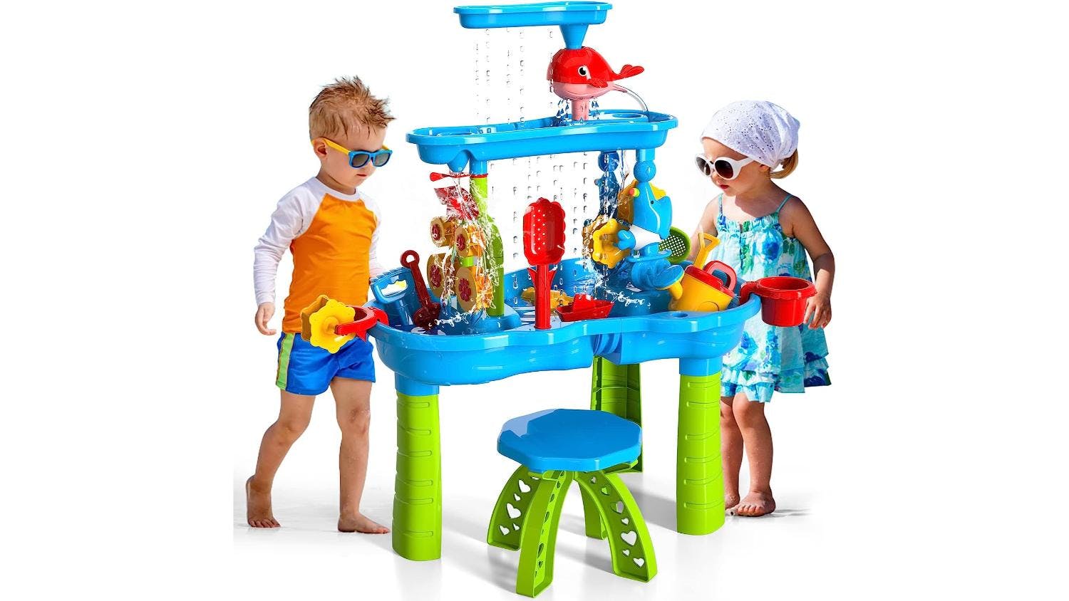 Kmall 3-Tier Interactive Water Play Table with Stool