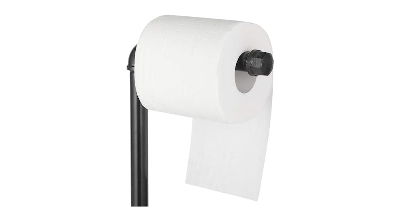 Kmall Industrial Pipe Standing Toilet Paper Holder - Matte Black