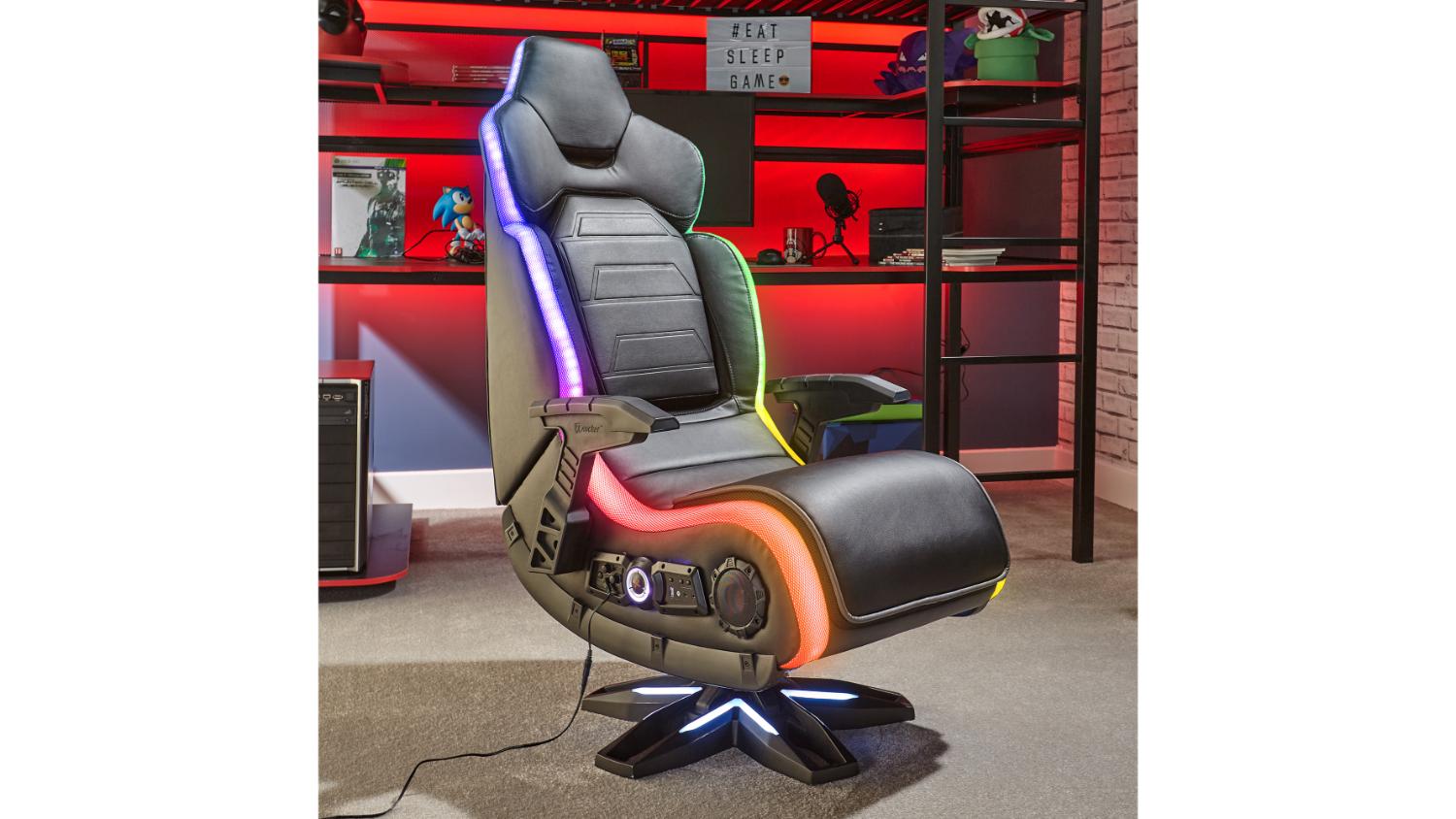 X Rocker Evo Elite NeoMotion RGB 4.1 Wireless Audio Gaming Rocker Chair