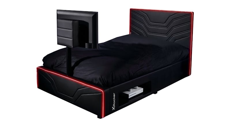 X Rocker Oracle Neo Fibre LED Gaming Bed Base with TV Mount