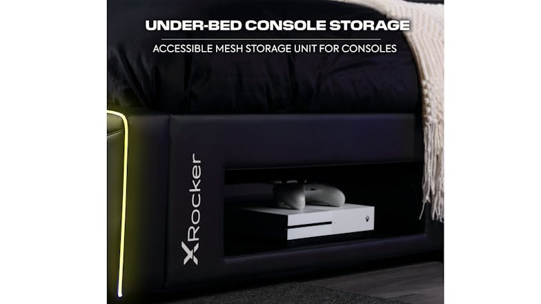 X Rocker Oracle Neo Fibre LED Gaming Bed Base with TV Mount