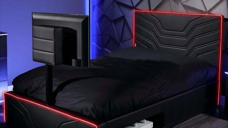 X Rocker Oracle Neo Fibre LED Gaming Bed Base with TV Mount