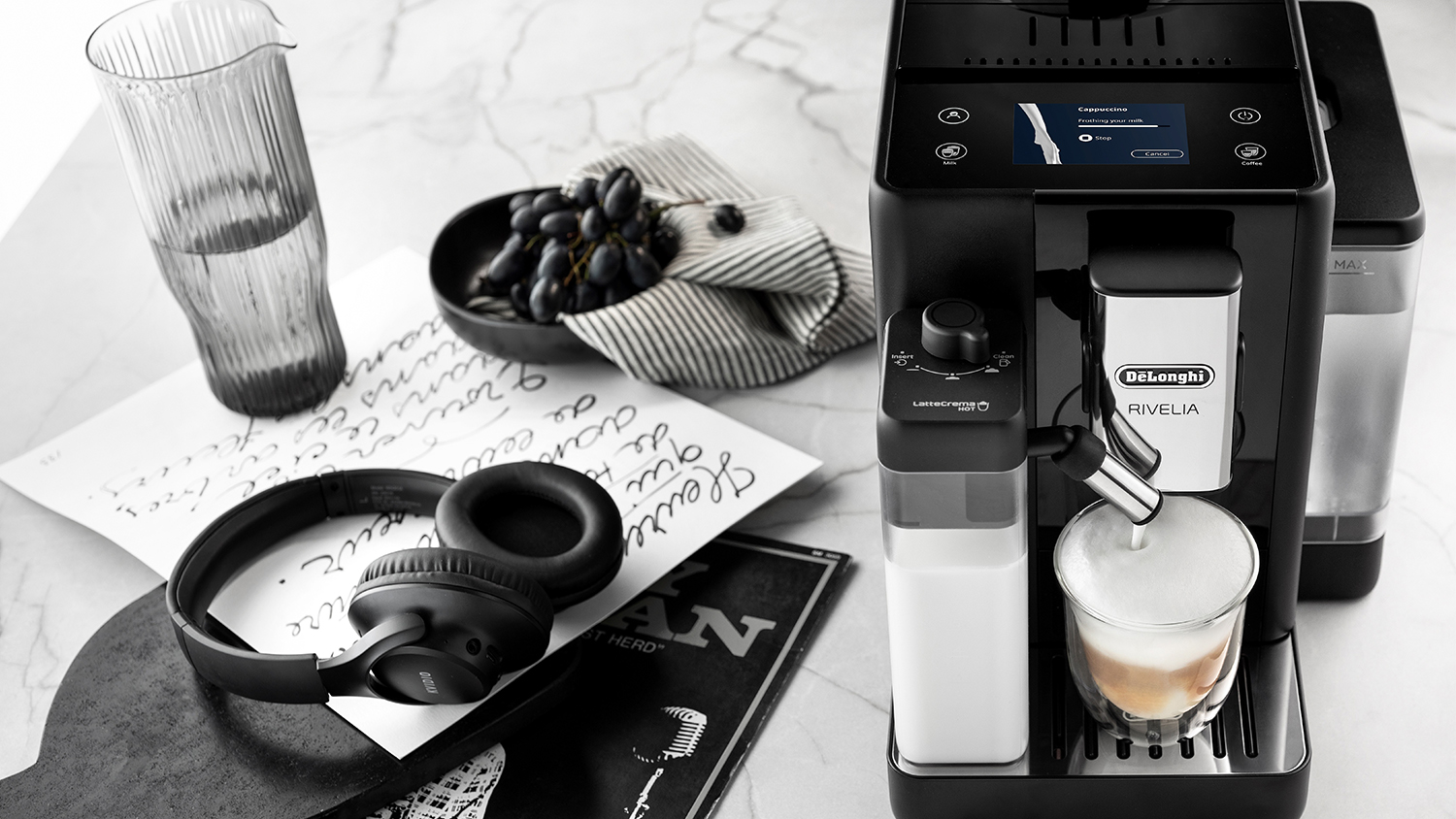 De'Longhi Rivelia Fully Automatic Espresso Machine - Onyx Black (EXAM440.55.B)
