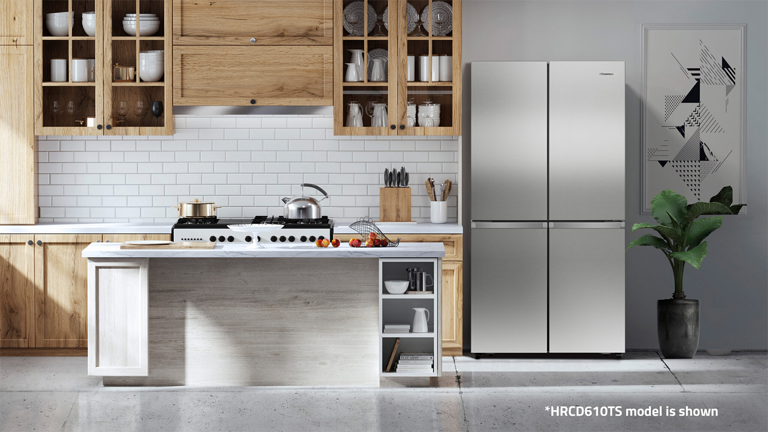 Hisense 609L Quad Door Fridge Freezer - Stainless Steel (HRCD610TS)