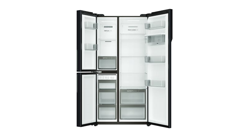 Haier 574L Side by Side Fridge Freezer with Water Dispenser - Black (HRF575XHC)