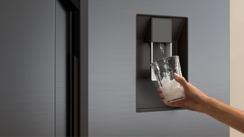 Haier 574L Side by Side Fridge Freezer with Water Dispenser - Black (HRF575XHC)