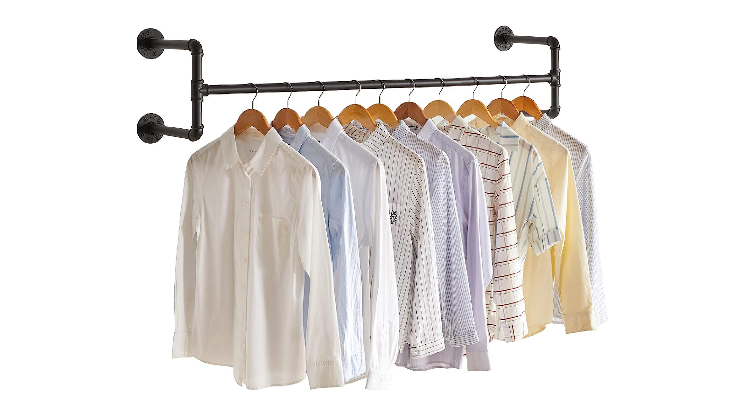 Kmall Industrial Pipe Wall Mounted Garment Rack 105cm - Matte Black