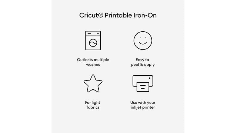 Cricut Joy Xtra Printable Iron-On 8.3” x 11.7” for Light Fabrics - A4 (5 Sheets)