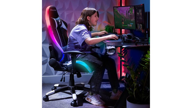 X Rocker Arteon Junior Gaming E-Sports Chair with Neo Motion Sync LED - Black/White