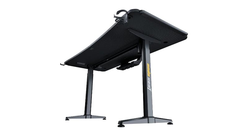 AndaSeat Terminator Motorized Gaming Desk with Integrated LED Lighting, Anti-Slip Surface - Carbon Fibre Black