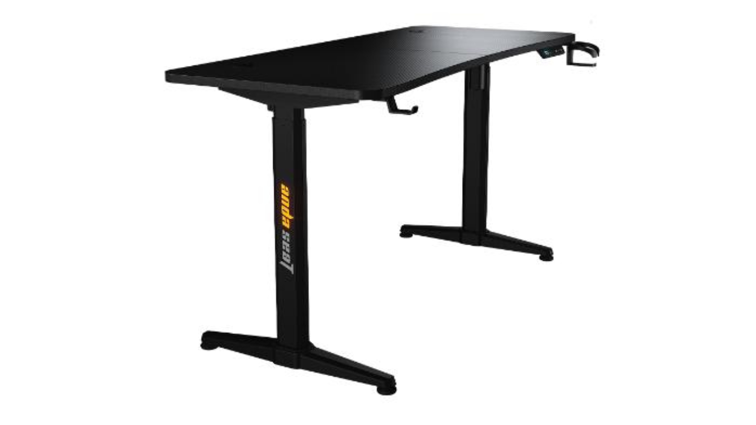 AndaSeat Terminator Motorized Gaming Desk with Integrated LED Lighting, Anti-Slip Surface - Carbon Fibre Black