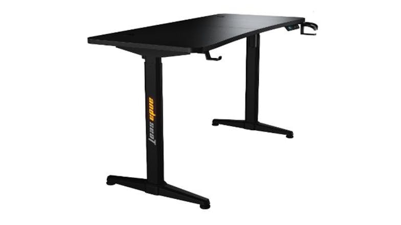 AndaSeat Terminator Motorized Gaming Desk with Integrated LED Lighting, Anti-Slip Surface - Carbon Fibre Black