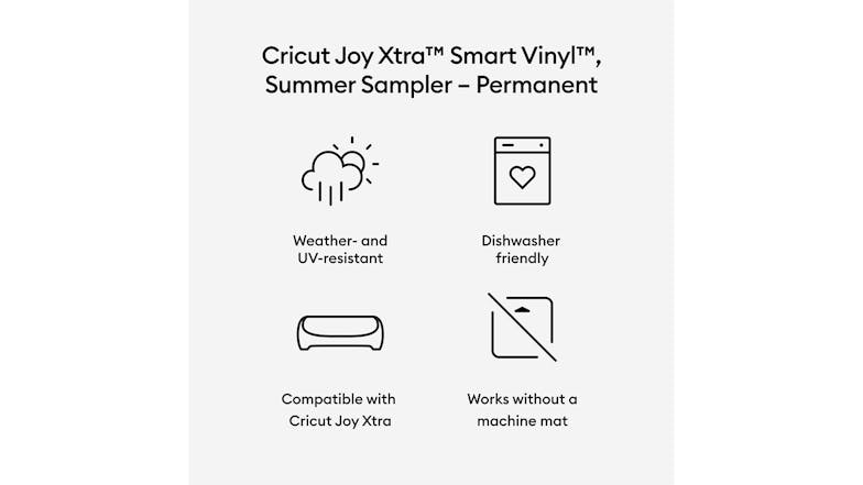 Cricut Joy Xtra Smart Vinyl 9.5” x 12” - Permanent Sampler/Summer (3 Sheets)